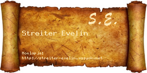 Streiter Evelin névjegykártya